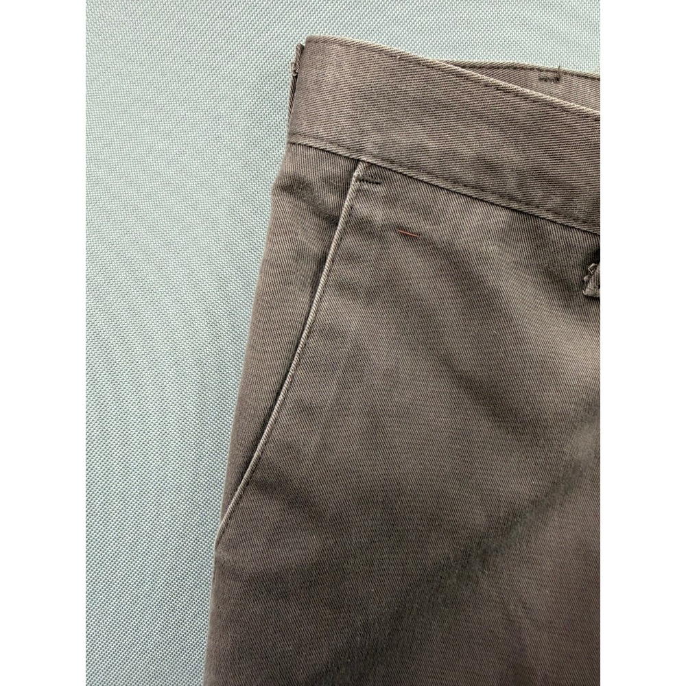 Lee Performance Khakis Mens Charcoal Gray Brown Flat Front Cotton Pants 36x30 - Picture 8 of 10